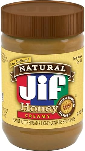 Jif Natural Creamy Peanut Butter Spread and Honey, 16 Oz. Jar