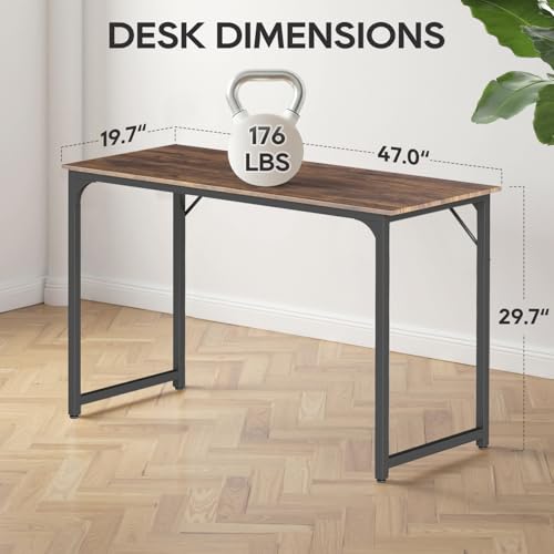 Image of BestOffice Computer Desk,Home Office Desk, Modern Simple Style for Home Office Study Writing (Brown, 47 Inch)