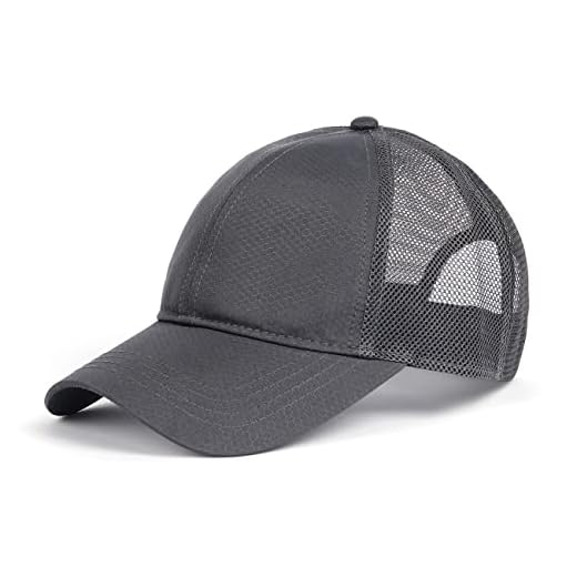 Zylioo Large Trucker Caps Hats XXL Quick Dry Running Caps Big Mesh Baseball Cap Oversized Lightweight Sport Hats Fit Head 23.5"-25.5" Grey