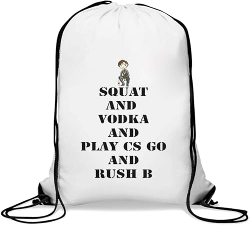 Sacca per squat e vodka casual con coulisse colore Taglia unica da palestra bianco