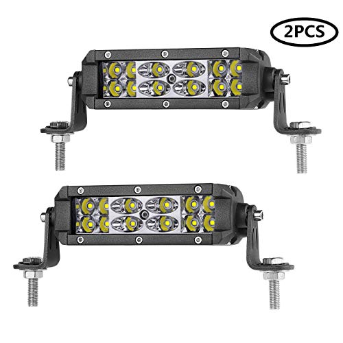 LED Light Pods Auto Power Plus 2pcs 6inch Off Road Driving Lights Dual Row LED Light Bar LED Work Light Waterproof Spot Flood Combo Lights for Off Road Truck UTV ATV Boat