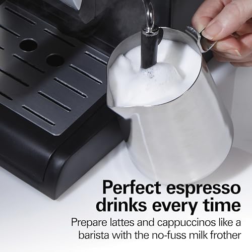 Hamilton Beach 15 Bar Espresso Machine, Cappuccino, Mocha, & Latte Maker, with Milk Frother, Make 2 Cups Simultaneously, Works with Pods or Ground Coffee, 50 oz. Water Reservoir, Black by Hamilton Beach - Image 3