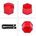 Keenso 20Pcs 17mm Car Lug Nut Bolt Screw Cover Wheel Hub Covers Tyre Cap and Removal Tool Universal(Red)