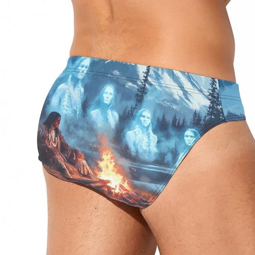 Native U.S. Chief Spirit Mens Swim Briefs Sexy Bikini Swimwear Bathing Suits Trunks3