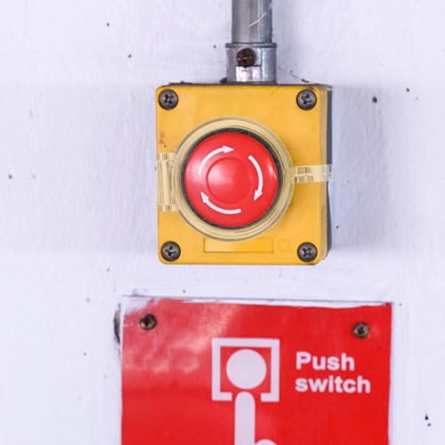 Protector de plástico de emergencia de 4 piezas para botón de parada en maquinaria 6
