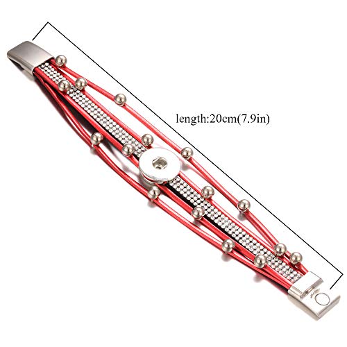 6pcs PU Bracelet Bangle Snap Button Bracelet Punk Multilayer Bangle for 18mm Snap Button Jewelry2