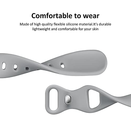 Image of Thin Slim Band Compatible with Apple Watch 38mm 40mm 41mm 42mm 44mm 45mm 46mm 49mm, Replacement Silicone Sport Strap for iWatch Series 11 /10 /9 /8 /7 /6 /5 /4 /3 /2 /1 Ultra SE Women Men, Gray