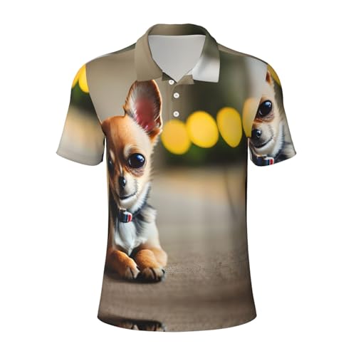 Polo homme élégant motif Chihuahua idéal pour le sport et les loisirs