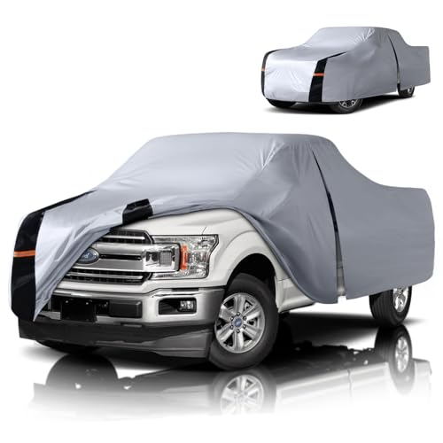 Image of Multi-Layer Ford F150 Truck Cover,Custom fit F150 1997-2026 Regular Long Bed(8'-8.1') Car Cover Waterproof All Weather, Full Exterior Cover Rain Wind Dust and UV Protection with Door Zipper