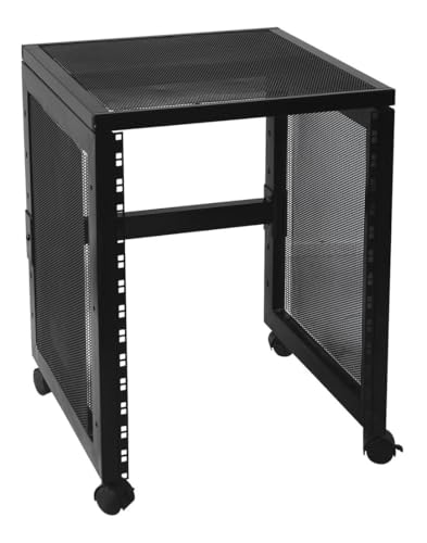 Studio Audio Rack Stand - WHEELS - 14U (19 inch) Metal Frame