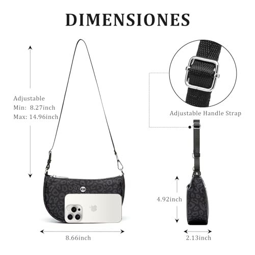 Image of Shoulder Bag for Women Handbags with Adjustable Strap Underarm Purse Mini Clutch Purses Trendy Crescent Bags 1L