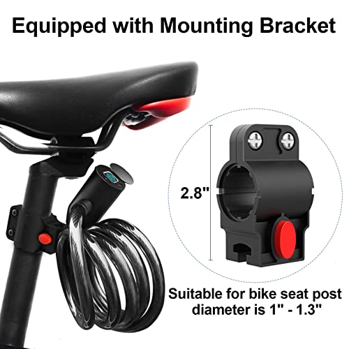 Anweller Fingerprint Cable Lock, 4.9Ft Long Heavy Duty Anti Theft Bike Lock, Keyless Electronic Biometric Bluetooth Smart Lock For Bicycle Scooter Motorcycle Lawnmower Skateboard Sports Equipment #TOP5