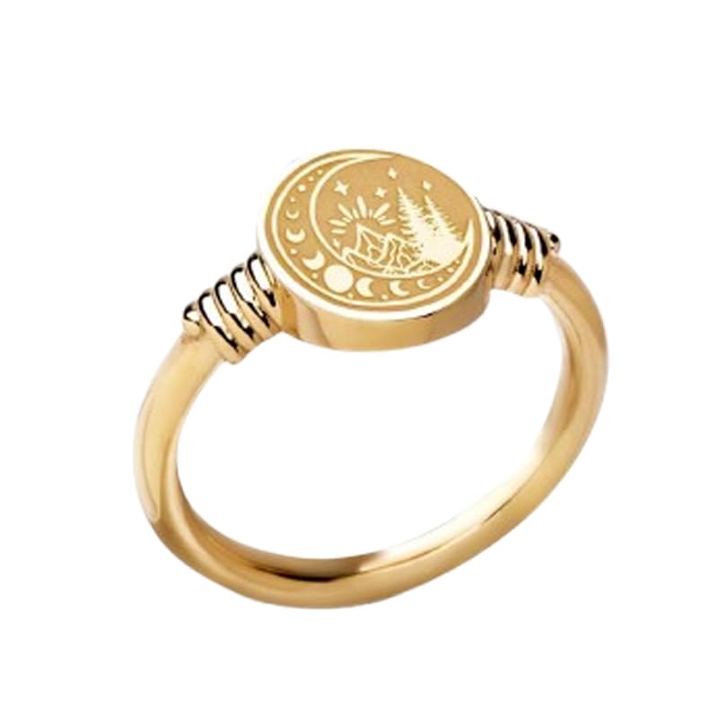 Chevalière lune en argent plaqué or pour sublimer votre style bohème
