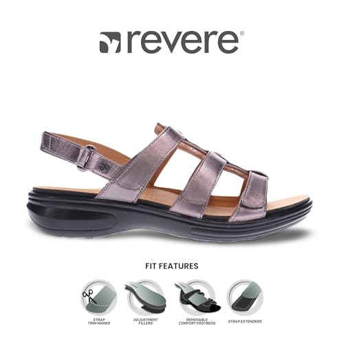 Image of Revere Toledo Women's Sandals - Gladiator Inspired Premium Leather Walking Sandals - Stylish and Trendy - Orthotic-Friendly with Arch Support and Adjustable Fit