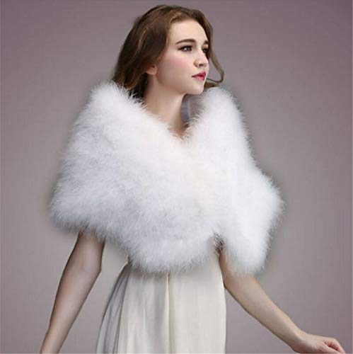 KAISHIN Casual Solid Ostrich Feather Shawl Wrap for Women Bride Wedding Stoles Ladies Real Turkey Fur Scarves Shawls3