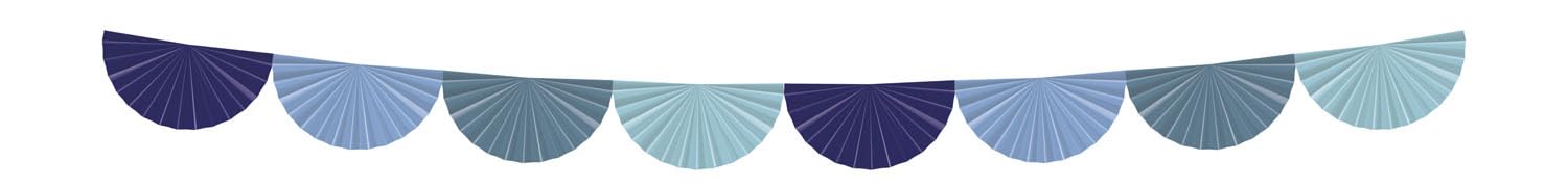 Folat 24319 Blue Paper Decoration Fan Garland 4 Metre Wedding Party Decorations for Festival, Carnival, Birthday Decoration, Baby Shower and Baby Shower Boys