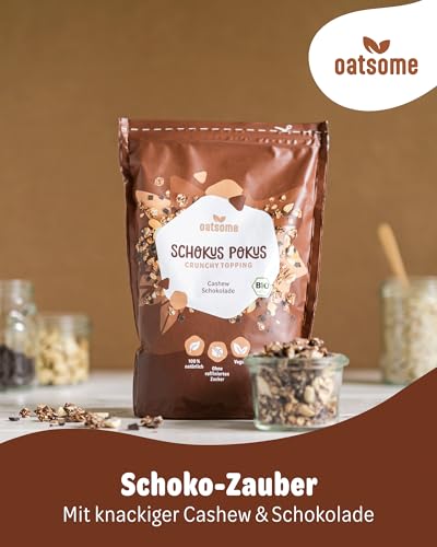 OATSOME® 2er Bundle Schokus Pokus | Crunchy Toppings | Schokolade & Cashew | Extra Crunchy | Zum Toppen Für Joghurt, Bowls & Müsli | Granola | Vegan | Ohne Zuckerzusatz | Bio & 100% Natürlich | 2x230g