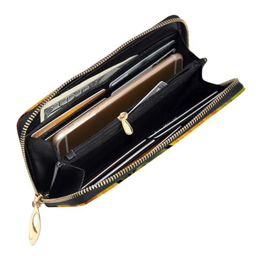 Portefeuille en cuir tournesol compagnon chic pour smartphone et cartes