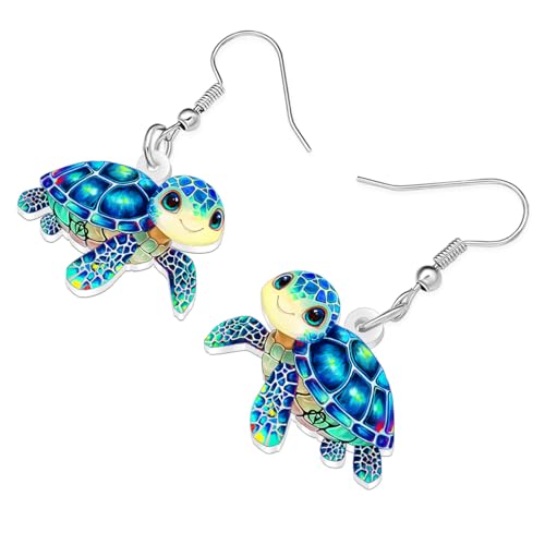 Acrylic Cute Green Turtle Earrings Dangling Ocean Beach Summer Jewelry Sea Turtle Gifts for Women Mom Animal Lovers3