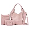 soperwillton Purses for Women Large Shoulder Handbag Tote PU Leather Hobo Crossbody Bag Ladies Wallet Set 4pcs