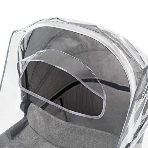 Zamboo Universal Komfort Regenschutz für Kinderwagen/Babywannen - gute Luftzirkulation, Sichtfenster mit Vordach, Schadstofffrei