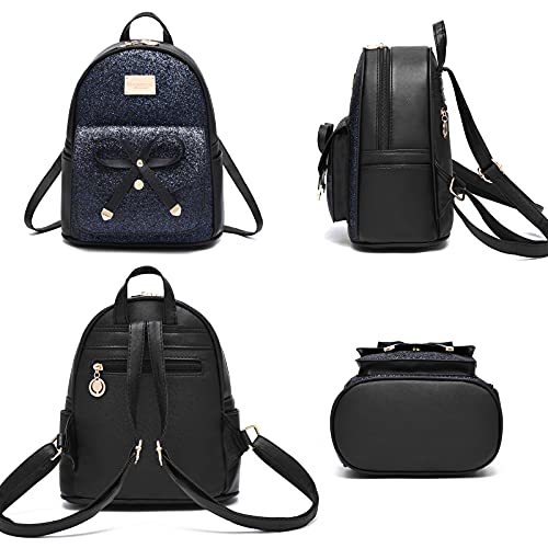 Image of I IHAYNER Girls Bowknot Cute Leather Backpack Mini Backpack Purse for Women
