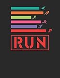  Mein Lauftagebuch: Trainingstagebuch für Läufer und Jogger ♦ Lauflogbuch für über 200 Einträge ♦ A4+ Format ♦ Motiv: Run rot