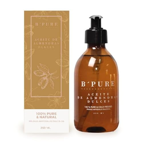 B'Pure Aceite De Almendras Dulces 100% Puro y Natural 250ML - Alto poder hidratante