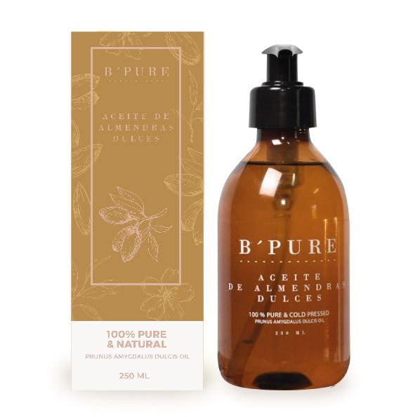 B'Pure Aceite De Almendras Dulces 100% Puro y Natural 250ML - Alto poder hidratante