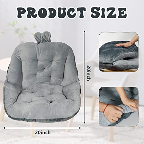 Chaomic Semi-Enclosed One Seat Cushion,Comfortable Cute Seat Cushion For Office Chair,Non Slip Seat Cushion For Back Relax,Soft Plush Cushion Pad Thick With Backrest For Home Office(Grey) #TOP1