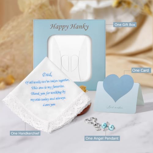 Image of Wedding Handkerchiefs for Bride Something Blue Bride Groom Gift | Soft Material, Breathable & Durable, Handkerchief for Bride on Wedding Day, Lace Edge