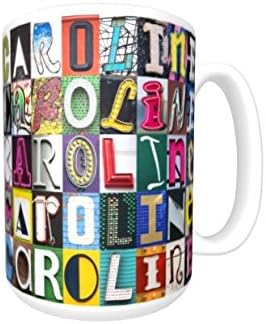 CAROLINE Coffee Mug / Cup - using photos of sign letters - personalized