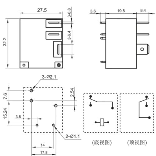 Relé T91C-30A 12V CC 5 pines 4115P-SC interruptor electromecánico de automoción 2