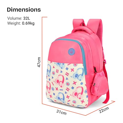 Image of Nasher Miles Polyester Backpack | Ideal for Preschool, Kindergarten, College, School, Office& Travel | Toddler, Girls, Boys, Men, Women
