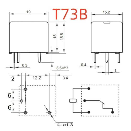 Relais 833H-1B-C 12 V commute 10A avec haute isolation thermique - 2