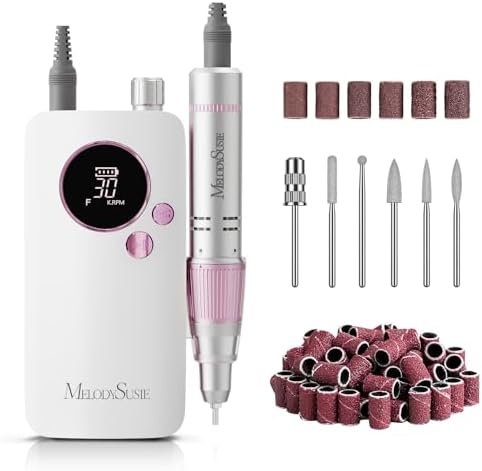 MelodySusie Entry-Level Clip-On Rechargeable Nail Drill, SC320F 30000RPM E-File with Pastel & Colorful Design for Manicure Shaping & Gel Removal, Ideal for Training, Nail Art Practice & Home Use.