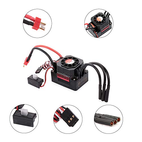 Goolrc Surpass Hobby 3650 3900Kv Brushless Motor With Heat Sink And 60A Esc With Bec Waterproof For 1/10 1/8 Rc Car Truck #TOP5