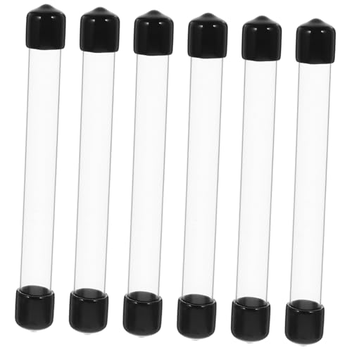 Cabilock 6 Pieces Round Storage Tube Lids Plastic Agarwood Tube Lightweight Portable Simple Delicate Design for Home Use