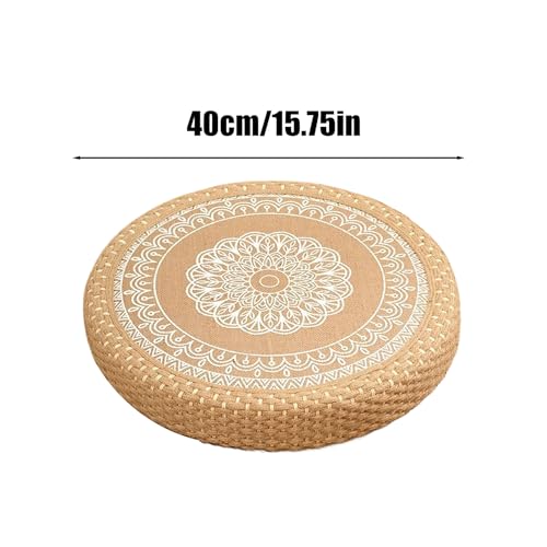 Meditationskissen, handgewebtes Pad, 50 cm, runder Bodensitz & stabile Sitzstütze, Yoga-Zubehör für drinnen und draußen, egal ob Atemarbeit üben und dehnen