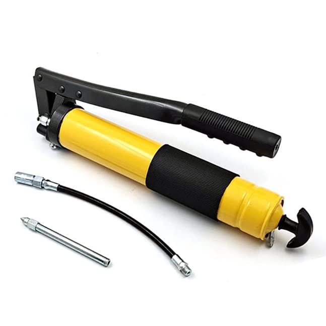 Buachois Pistola per Grasso,Pistola per Grasso Lubrificante a Doppio Pistone a Doppia Asta di Pressione 600G,Ingrassatore Manuale per Macchine Edili a Stantuffo