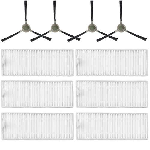KiimSin Accesorios para Repuesto para Lefant M210 M210S M210B M210P M213 M213S, para OKP Life K2 K3 K3A K4 K5 de aspiradora, 6 Filtros HEPA, 4 Cepillos Laterales