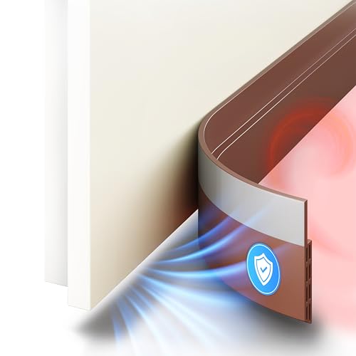 SilverRack Burlete Puerta Entrada contra Corrientes de Aire - 1x 1m Marrón - Burlete Puerta Exterior Autoadhesivo - Burlete Bajo Puerta Burlete protección contra el frío y Sellado