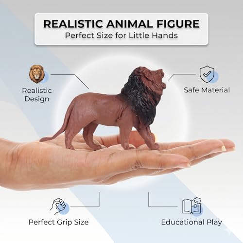 Image of Bzkid Wild Animal Toy Set for Kids | 12 Pcs Realistic Jungle Animal Figurines | Educational Safari Animal Models for Boys & Girls | Zoo Wildlife Plastic Animals for Pretend Play & Learning