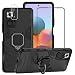 Produktbild Y&EU 1 Hülle +1 Panzerglas Schutzfolie + 1 Kamera Panzerglas für Xiaomi Redmi Note 10 Pro/Note 10 Pro Pax, Hybrid Defender Heavy Duty Silikon Handyhülle Schutzhülle Case mit Kickstand, Schwarz