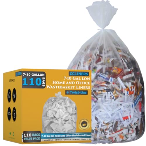 7-10 Gallon Clear Garbage Bags image