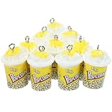 PartyKindom de Colgantes de Palomitas de Maíz Superficie Lisa 10 Piezas de Resina Daño para Hacer Llaveros y Manualidades
