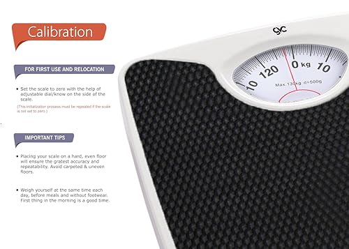 Image of GVC Deluxe Personal Iron Weighing Scale Human Body Weight Machine with 130 kg Capacity - Jet Black