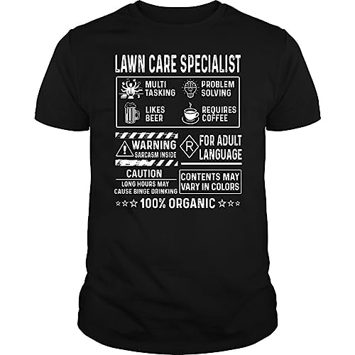 Lawn Care Specialist Multitasking Problem Solving Job Title - Unisex Tee Black