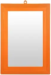Espelho De Parede Banheiro Com Moldura Laranja Plástico