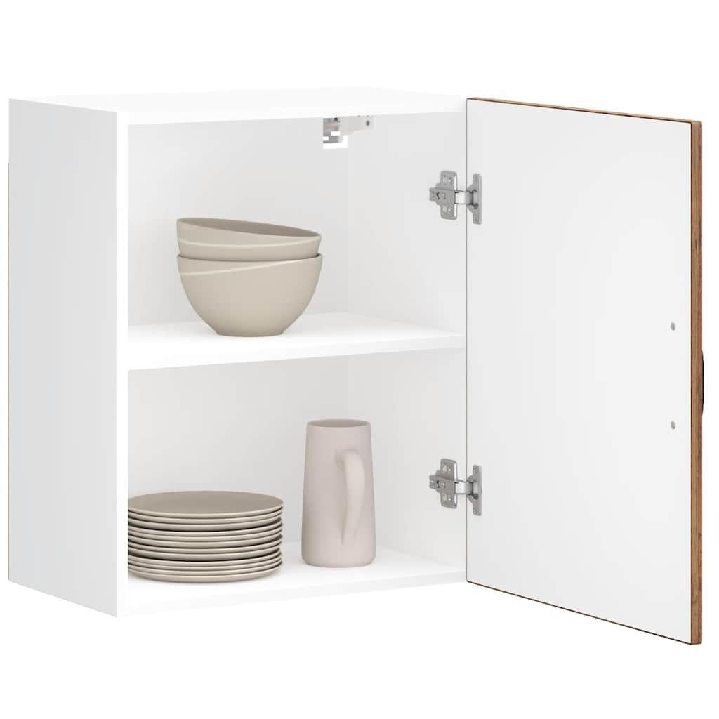 Küchenhängeschrank Lucca Altholz-Optik aus Holzwerkstoff mit Glastüren für optimale Aufbewahrung und Küchenzubehör
